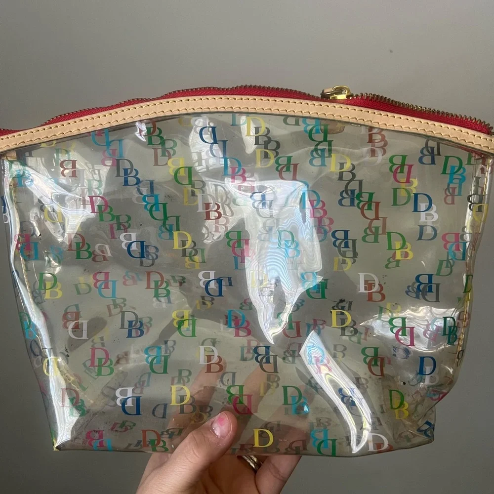 Authentic Retro 90s Dooney & Bourke Transparent Large Logo Pouch - Picture 2 of 6